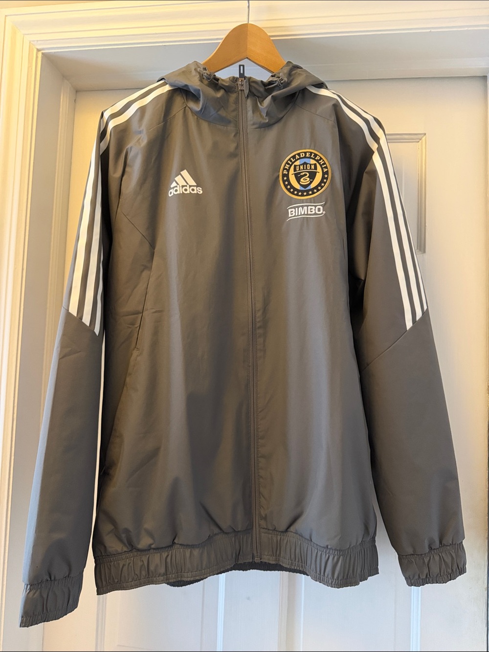 Adidas Gray Philadelphia Union Hooded Training Windbreaker